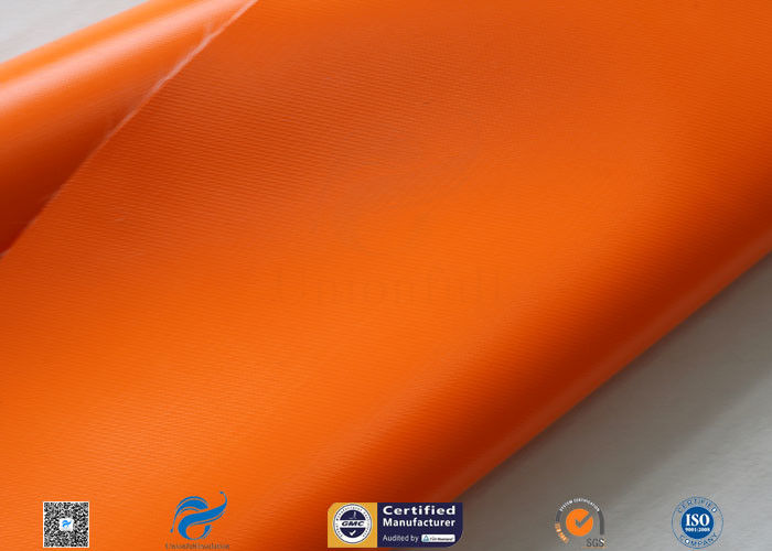 0.45mm Chemical Corrosion Resistant Orange Silicone Coated Fiberglass Cloth Fabric