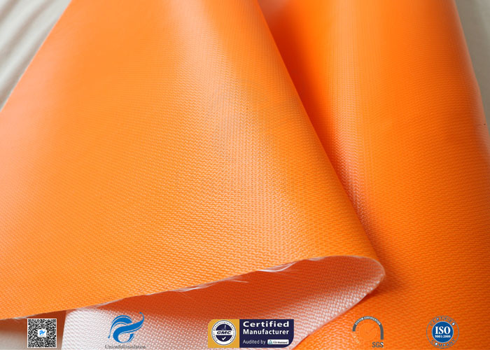 Orange 510g Silicone Coated Fiber Glass Cloth For Fabric Expansion Joint
